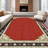 Ultra Soft Area Rug, Non Slip, Stain Resistant, Washable Area Rugs for Living Room, Bedroom, Luxurious Classic Trellis Design(Red)