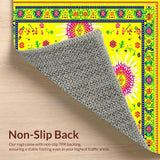 Ultra Soft Area Rug, Non Slip, Stain Resistant, Washable Area Rugs for Living Room, Bedroom, Bright Cheerful Radiant Composition(Yellow)