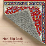 Ultra Soft Area Rug, Non Slip, Stain Resistant, Washable Area Rugs for Living Room, Bedroom, Playful Lattice Pattern with Flair(Red)