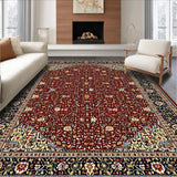Ultra Soft Area Rug, Non Slip, Stain Resistant, Washable Area Rugs for Living Room, Bedroom, Chic Distressed Patterned Tapestry(Red)