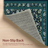 Ultra Soft Area Rug, Non Slip, Stain Resistant, Washable Area Rugs for Living Room, Bedroom, Bold Colorful Ogee Pattern(Blue)