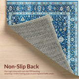 Ultra Soft Area Rug, Non Slip, Stain Resistant, Washable Area Rugs for Living Room, Bedroom, Durable Blue Entryway Area Rug with Intricate Pattern(Blue)