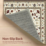 Ultra Soft Area Rug, Non Slip, Stain Resistant, Washable Area Rugs for Living Room, Bedroom, Vintage Boho Kitchen Runner(White)