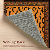 Ultra Soft Area Rug, Non Slip, Stain Resistant, Washable Area Rugs for Living Room, Bedroom, Artistic Nature-Inspired Bat Print(Orange)