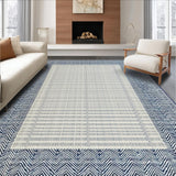 Ultra Soft Area Rug, Non Slip, Stain Resistant, Washable Area Rugs for Living Room, Bedroom, Contemporary Round Blue Tones Design(Blue)