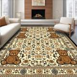 Ultra Soft Area Rug, Non Slip, Stain Resistant, Washable Area Rugs for Living Room, Bedroom, Charming Animal Print Design(Beige)