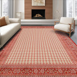 Ultra Soft Area Rug, Non Slip, Stain Resistant, Washable Area Rugs for Living Room, Bedroom, Scarlet Trebol Weave Backyard & Patio Area(Red)