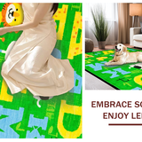 Ultra Soft Area Rug, Non Slip, Stain Resistant, Washable Area Rugs for Living Room, Bedroom, Whimsical Animal Alphabet Collage(Green)
