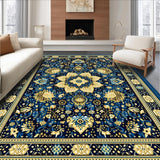 Ultra Soft Area Rug, Non Slip, Stain Resistant, Washable Area Rugs for Living Room, Bedroom, Patio Flooring Black & White(Blue)