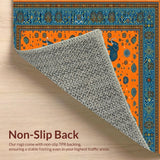 Ultra Soft Area Rug, Non Slip, Stain Resistant, Washable Area Rugs for Living Room, Bedroom, Playful Orange and Blue Fusion(Orange)