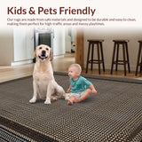 Ultra Soft Area Rug, Non Slip, Stain Resistant, Washable Area Rugs for Living Room, Bedroom, Elegant Neutral Animal Print Design(Brown)