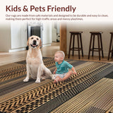 Ultra Soft Area Rug, Non Slip, Stain Resistant, Washable Area Rugs for Living Room, Bedroom, Vintage Inspired Cowhide Style Statement(Black)