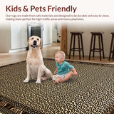 Ultra Soft Area Rug, Non Slip, Stain Resistant, Washable Area Rugs for Living Room, Bedroom, Western Leopard Print Non-Slip Bedroom Rug(Brown)