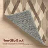 Ultra Soft Area Rug, Non Slip, Stain Resistant, Washable Area Rugs for Living Room, Bedroom, Stylish Jute Diamond Motif(Beige)