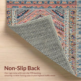 Ultra Soft Area Rug, Non Slip, Stain Resistant, Washable Area Rugs for Living Room, Bedroom, Bloom Washable Non-Slip Rug - Boho Inspired Home Accent(Orange)