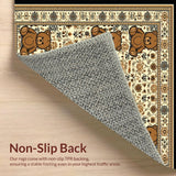 Ultra Soft Area Rug, Non Slip, Stain Resistant, Washable Area Rugs for Living Room, Bedroom, Charming Animal Print Design(Beige)
