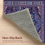 Ultra Soft Area Rug, Non Slip, Stain Resistant, Washable Area Rugs for Living Room, Bedroom, Whimsical Boho Chic(Blue)