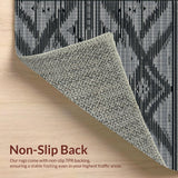 Ultra Soft Area Rug, Non Slip, Stain Resistant, Washable Area Rugs for Living Room, Bedroom, Sleek Geometric Linear Motif(Gray)
