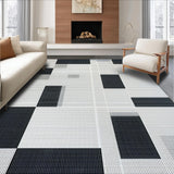 Ultra Soft Area Rug, Non Slip, Stain Resistant, Washable Area Rugs for Living Room, Bedroom, Sophisticated Silver Trellis Aesthetic(Black)