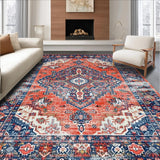 Artisanal Coral Red Symmetrical Motif(Red)