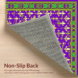 Ultra Soft Area Rug, Non Slip, Stain Resistant, Washable Area Rugs for Living Room, Bedroom, Festive Fleur de Lis Emblem(Purple)