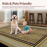 Ultra Soft Area Rug, Non Slip, Stain Resistant, Washable Area Rugs for Living Room, Bedroom, Neutral Toned Leopard Pattern(Beige)