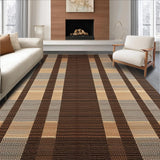 Ultra Soft Area Rug, Non Slip, Stain Resistant, Washable Area Rugs for Living Room, Bedroom, Sleek Modern Zebra Motif(Brown)