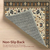 Ultra Soft Area Rug, Non Slip, Stain Resistant, Washable Area Rugs for Living Room, Bedroom, Abstract Animal Print(Ivory)