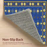 Ultra Soft Area Rug, Non Slip, Stain Resistant, Washable Area Rugs for Living Room, Bedroom, Geometric Spotted Bedside(Blue)