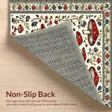 Ultra Soft Area Rug, Non Slip, Stain Resistant, Washable Area Rugs for Living Room, Bedroom, Charming Earthy Mushroom Aesthetic(White)
