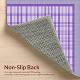 Ultra Soft Area Rug, Non Slip, Stain Resistant, Washable Area Rugs for Living Room, Bedroom, Pastel Checkerboard Aesthetic(Purple)