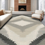 Ultra Soft Area Rug, Non Slip, Stain Resistant, Washable Area Rugs for Living Room, Bedroom, Stylish Abstract Tilework Composition(Gray)