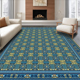 Ultra Soft Area Rug, Non Slip, Stain Resistant, Washable Area Rugs for Living Room, Bedroom, Sophisticated Geometric(Blue)
