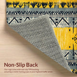 Ultra Soft Area Rug, Non Slip, Stain Resistant, Washable Area Rugs for Living Room, Bedroom, Non-Slip Grey Yellow Kitchen Area Rug(Yellow)
