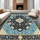Ultra Soft Area Rug, Non Slip, Stain Resistant, Washable Area Rugs for Living Room, Bedroom, Striking Modern Lattice Patterns(Blue)