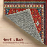 Ultra Soft Area Rug, Non Slip, Stain Resistant, Washable Area Rugs for Living Room, Bedroom, Artistic Jute Textured Pattern(Red)