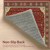 Ultra Soft Area Rug, Non Slip, Stain Resistant, Washable Area Rugs for Living Room, Bedroom, Striking Modern Distressed Design(Red)