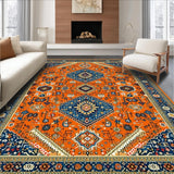 Ultra Soft Area Rug, Non Slip, Stain Resistant, Washable Area Rugs for Living Room, Bedroom, Extra Large Orange Area(Orange)