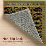 Ultra Soft Area Rug, Non Slip, Stain Resistant, Washable Area Rugs for Living Room, Bedroom, Lustrous Gold Textured Fantasy(Gold)