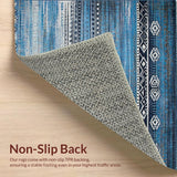 Ultra Soft Area Rug, Non Slip, Stain Resistant, Washable Area Rugs for Living Room, Bedroom, Vibrant Low Pile Geometric Aesthetic(Blue)