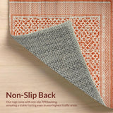Ultra Soft Area Rug, Non Slip, Stain Resistant, Washable Area Rugs for Living Room, Bedroom, Rustic Earthy Braided Style(Orange)