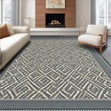 Ultra Soft Area Rug, Non Slip, Stain Resistant, Washable Area Rugs for Living Room, Bedroom, Stylish Transitional Neutral Motif(Gray)