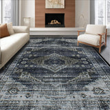 Ultra Soft Area Rug, Non Slip, Stain Resistant, Washable Area Rugs for Living Room, Bedroom, Chic Faded Diamond Arrangement(Gray)