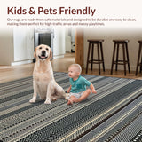 Ultra Soft Area Rug, Non Slip, Stain Resistant, Washable Area Rugs for Living Room, Bedroom, Artistic Ogee Patterned Accent(Gray)
