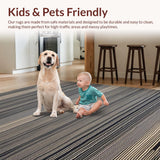 Ultra Soft Area Rug, Non Slip, Stain Resistant, Washable Area Rugs for Living Room, Bedroom, Contemporary Urban Zebra Print Accent(Beige)