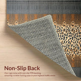 Ultra Soft Area Rug, Non Slip, Stain Resistant, Washable Area Rugs for Living Room, Bedroom, Sophisticated Textured Animal Prints(Beige)