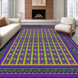 Ultra Soft Area Rug, Non Slip, Stain Resistant, Washable Area Rugs for Living Room, Bedroom, Cheerful Ogee Decorative Elements(Purple)