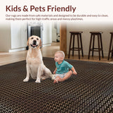 Ultra Soft Area Rug, Non Slip, Stain Resistant, Washable Area Rugs for Living Room, Bedroom, Bold Modern Rustic Decor(Brown)