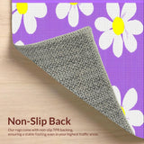 Ultra Soft Area Rug, Non Slip, Stain Resistant, Washable Area Rugs for Living Room, Bedroom, Enchanting Lavender Garden Theme(Purple)