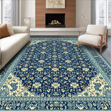 Ultra Soft Area Rug, Non Slip, Stain Resistant, Washable Area Rugs for Living Room, Bedroom, Tone on Tone Dining Room Stain-Resistant Carpet(Blue)